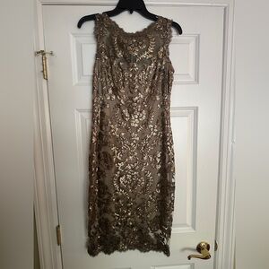Elegant Brown Lace Dress